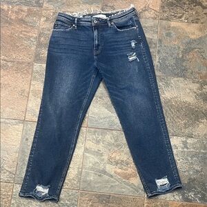 KanCan Dark Blue Distressed Ankle Jeans